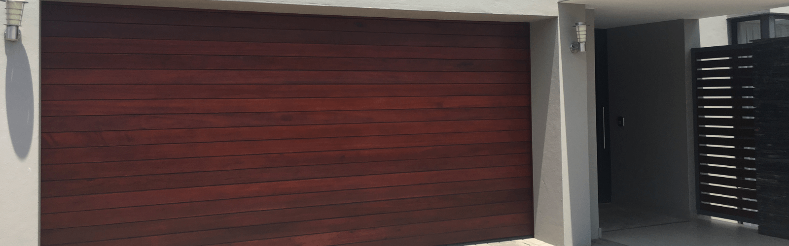 Horizontal Slatted Timber Garage Door